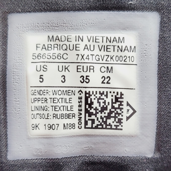 Converse x OPI CTAS Lift Hi Black/Black Cherry - Picture 7 of 8